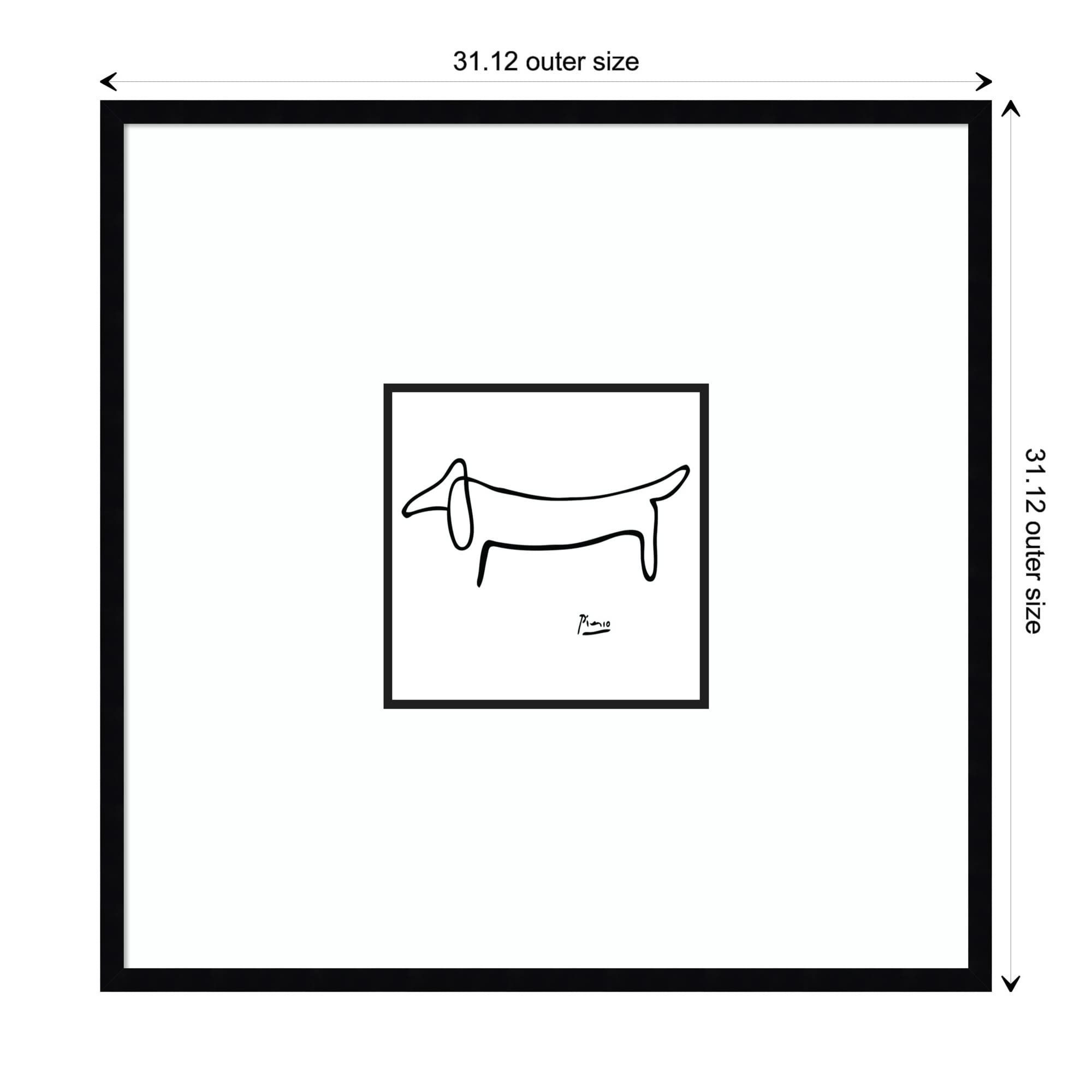 Amazon｜Amanti Art 木製フレーム入り壁アートプリント Le Chien (The